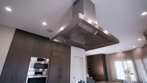Elements of Modern Luxurious Kitchen Interior Design in a newly renovated house Video stock 237634565