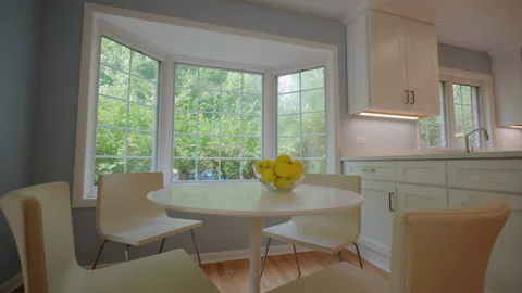 Elements of Modern new Kitchen Interior Design in a newly renovated house, move Video stock 249759798