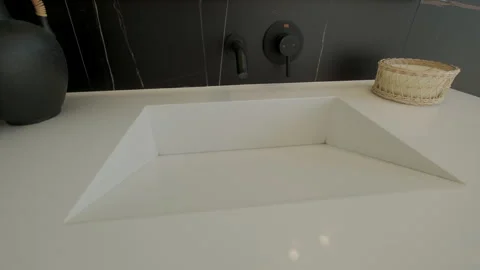 Elements of Modern Tiled Bathroom in modern home, real estate interior. Close up Stock Footage 243928211