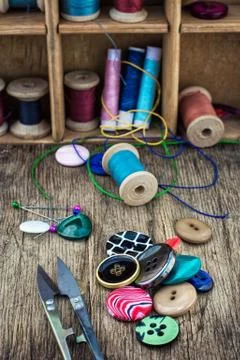 Elements of needlework Stock Photos