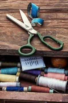 Elements of needlework Stock Photos