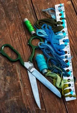 Elements of needlework Foto stock