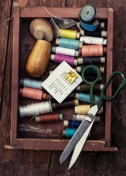 Elements of needlework Stock Photos