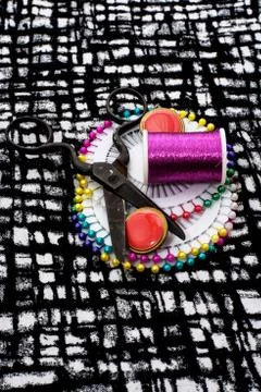 Elements of needlework 库存照片