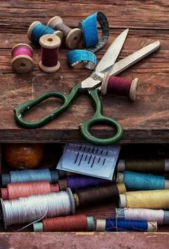 Elements of needlework Stock Photos