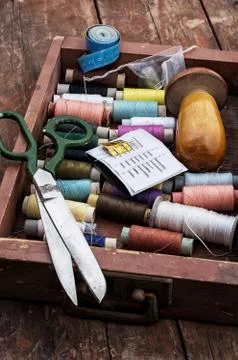 Elements of needlework 库存照片