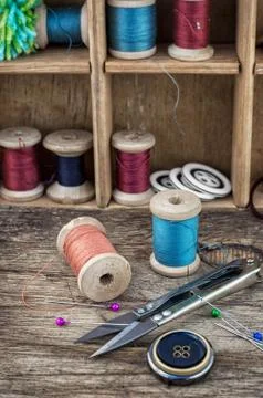 Elements of needlework Foto stock