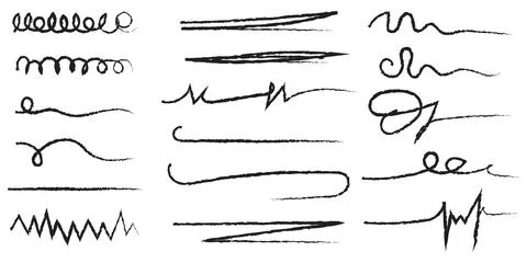 Elements for note-taking, highlighting, and underlining in Hand drawn-style.. Stock Illustration