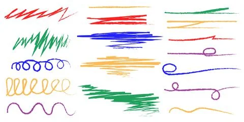 Elements for note-taking, highlighting, and underlining in Hand drawn-style.. Stock Illustration