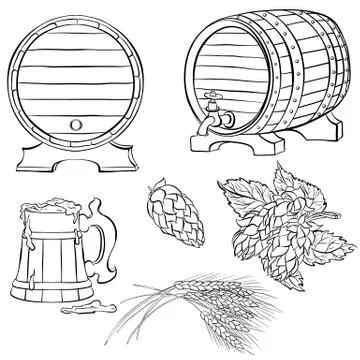 Elements of Oktoberfest Stock Illustration
