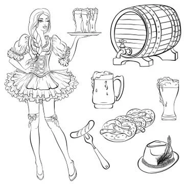 Elements of Oktoberfest Stock Illustration