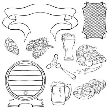 Elements of Oktoberfest Stock Illustration