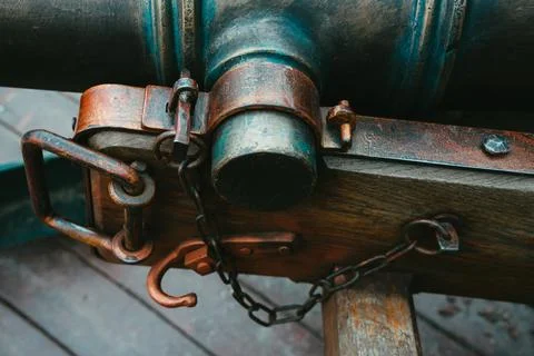 Elements of the old gun background 스톡 사진