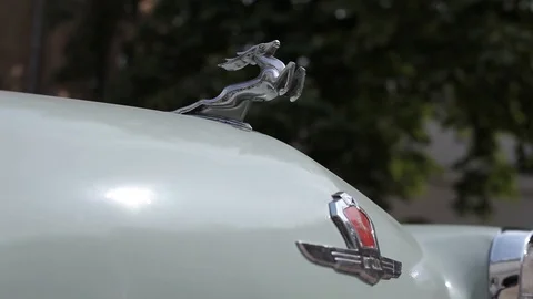 Elements of the old Soviet car GAZ 21 Stock Footage 95337562