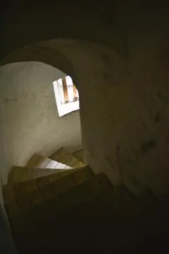 Elements in an old temple or cathedral from the inside Stock Photos