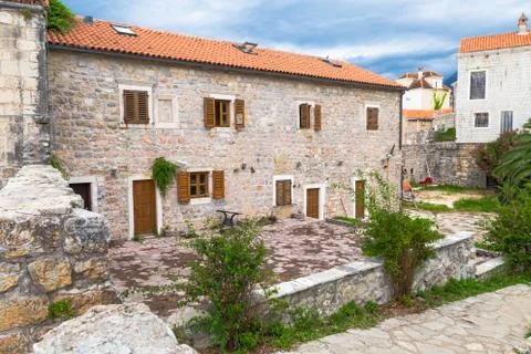 Elements of old town houses in Montenegro. Stock Photos