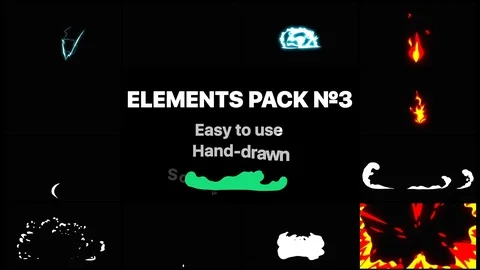 Elements Pack 03 After Effects stock