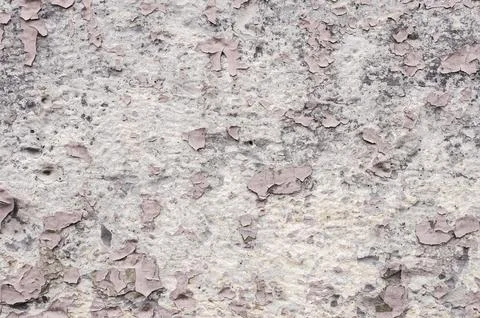 Elements Pink paint coating with cracks on a dirty gray stone. Peeling pink Foto stock