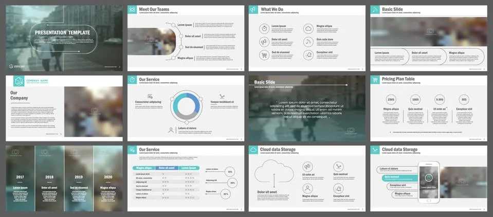 Elements for presentation templates. 스톡 일러스트