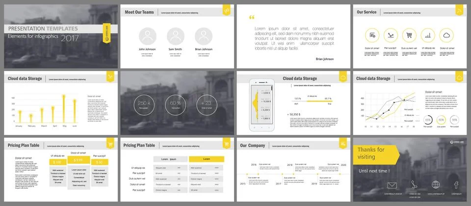 Elements for presentation templates. 库存插图
