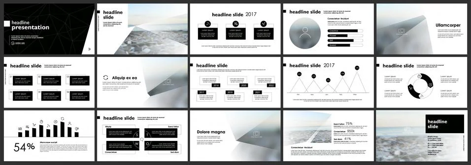 Elements for presentation templates. イラスト素材