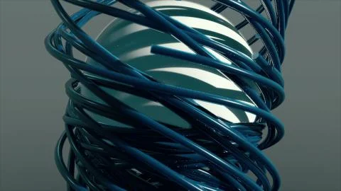 Elements revolve around the sphere Stock Illustration