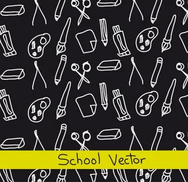 Elements school over black background. vector illustration Stock Illustration