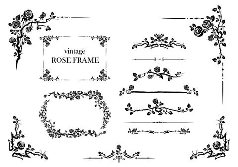 Elements set of roses Stock Illustration