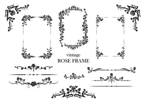 Elements set of roses Illustrazione stock