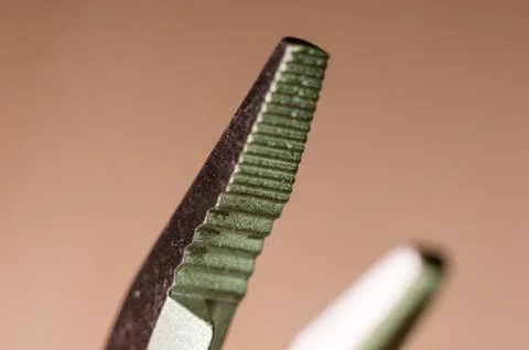 Elements small foldable steel multitool, close up, macro Stockfoto's