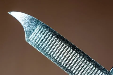 Elements small foldable steel multitool, close up, macro Foto stock