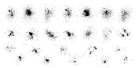 Elements of spray ink paint, set. Vector illustration Stock Illustration