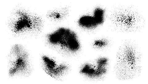 Elements of spray ink paint, set. Vector illustration Stock Illustration