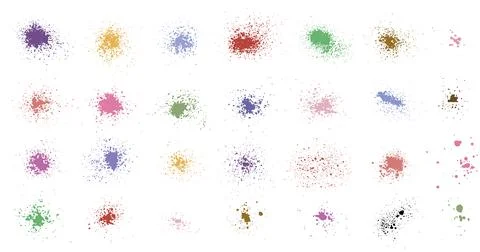Elements of spray paint, set of color blots. Vector illustration Stock Illustration