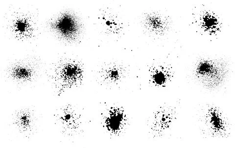 Elements of spray paint, set of ink blots. Vector illustration Stock Illustration
