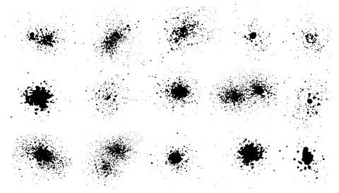 Elements of spray paint, set of ink blots. Vector illustration Illustrazione stock