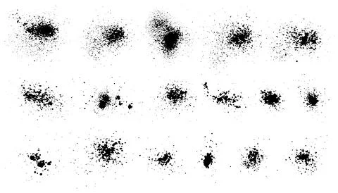 Elements of spray paint, set of ink blots. Vector illustration Stock Illustration