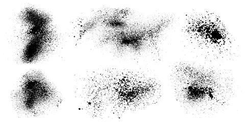 Elements of spray paint, set of ink blots. Vector illustration Illustrazione stock