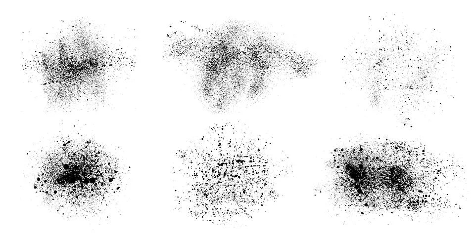 Elements of spray paint set,  ink blots. Vector illustration 스톡 일러스트