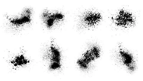 Elements of spray paint, set of ink blots. Vector illustration Illustrazione stock