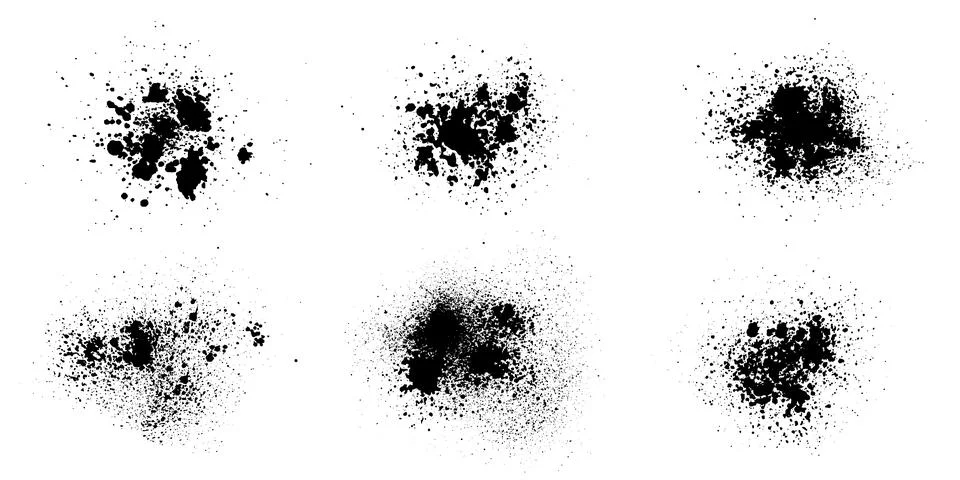 Elements of spray paint set,  ink blots. Vector illustration Illustrazione stock