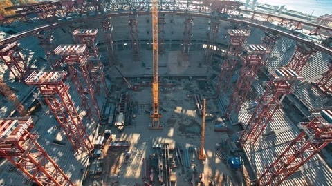 Elements of the stadium construction Video stock 93584895