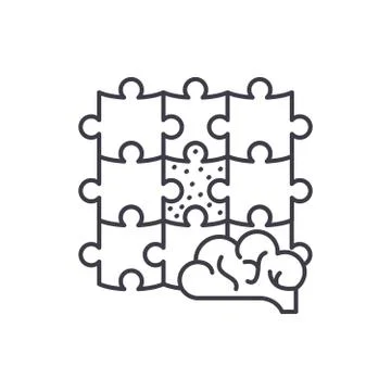 Elements of strategy line icon concept. Elements of strategy vector linear Stock Illustration