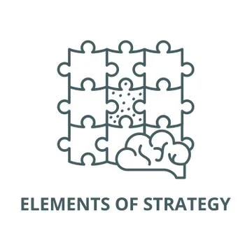 Elements of strategy vector line icon, linear concept, outline sign, symbol Illustrazione stock