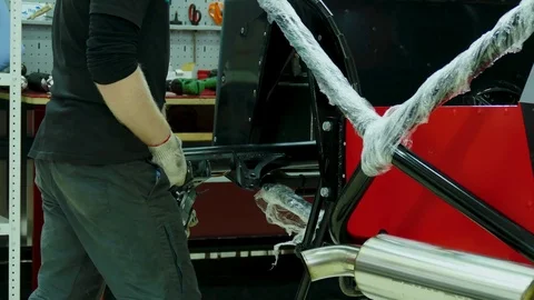 Elements of the suspension of a racing car Stock Footage 82589286