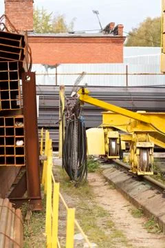 Elements of the system for transporting a current-carrying cable Stock-Fotos