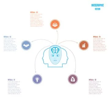 Elements for template. Brain storm infographics business concept for 5 option Stock Illustration
