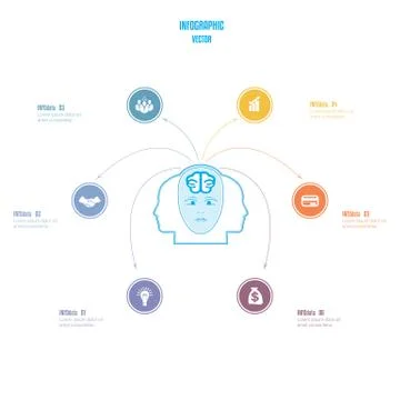 Elements for template. Brain storm infographics business concept for 6 option イラスト素材
