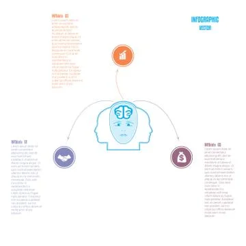 Elements for template. Brain storm infographics business concept for 3 option イラスト素材