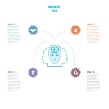 Elements for template. Brain storm infographics business concept for 4 option Illustrazione stock